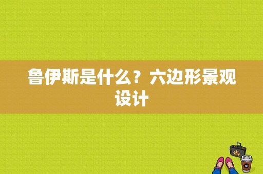 鲁伊斯是什么？六边形景观设计