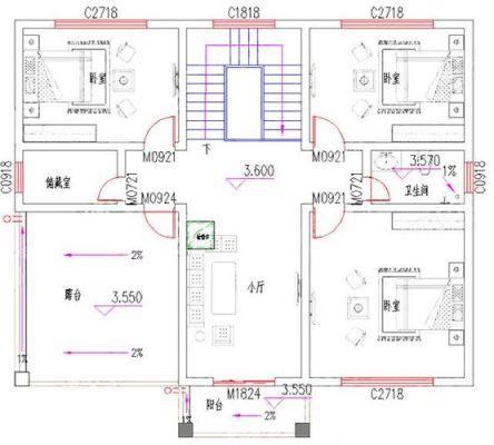 自建房5室2厅2卫一层建筑平面设计图(长13.5米宽11.5米)，4个房间一间厨房与餐厅一个棋牌室？建筑设计图