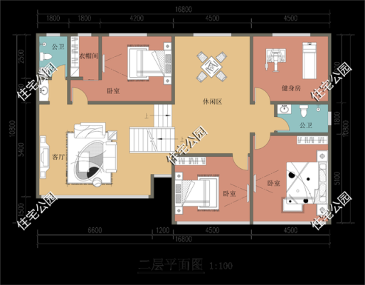 16米开间,11米进深的农村房子设计图？农村住宅设计图