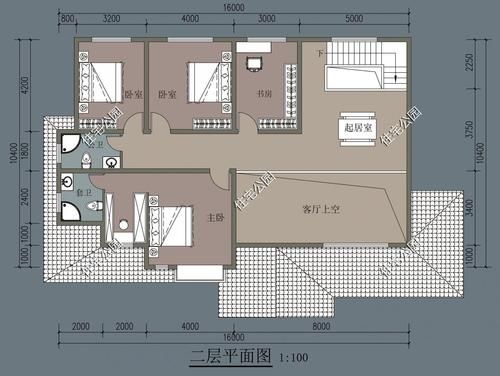 16米开间,11米进深的农村房子设计图？农村住宅设计图