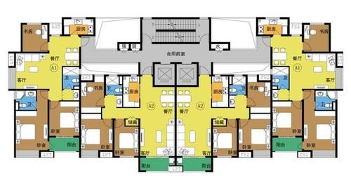 2梯4户连廊中间户型设计？入室是阳台怎么设计