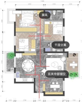 全屋通铺入户门口怎么排版？小住宅设计方案图排版