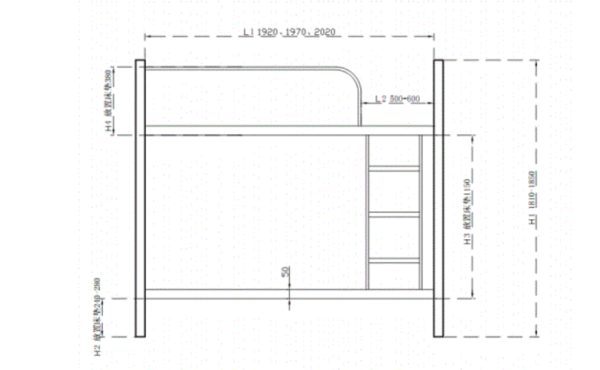 上下铺高度尺寸一般是多少？上下铺简单设计图