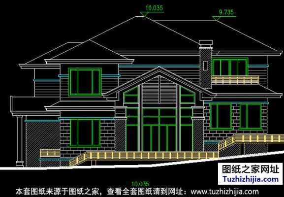 我要找一套二层别墅的平面图、立面图、手绘效果图？建房别墅二层设计图纸大全