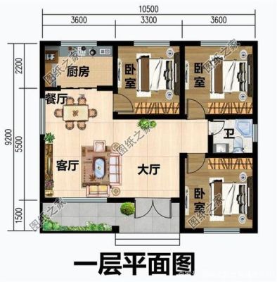 农村一层平房建筑设计图纸10.5乘10.5？农村盖平房设计大全图片