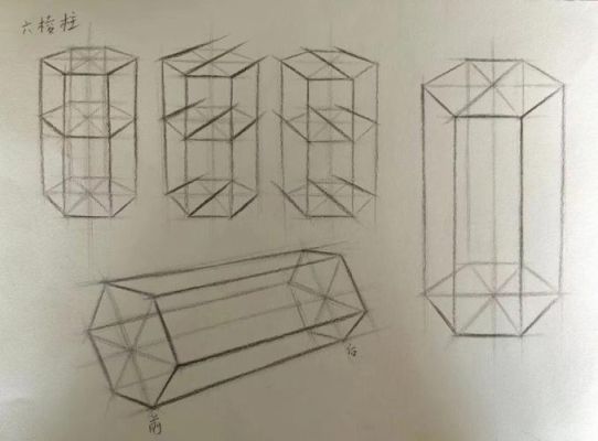 六柱体素描简单设计手绘简单