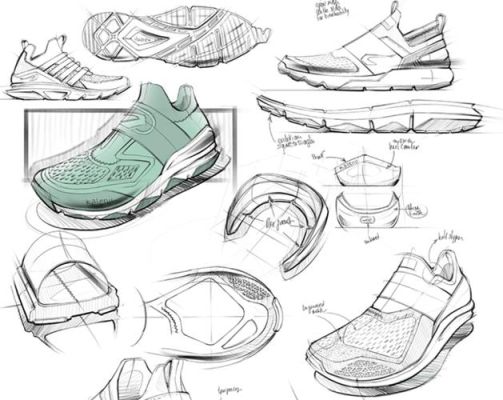 画手绘鞋的材料是什么？鞋子工业设计手绘图片