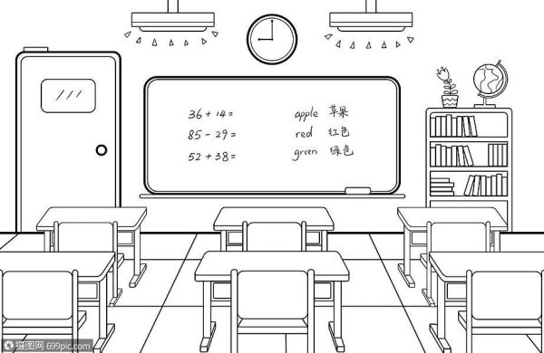 有关校园的画？学生教室设计手绘图片大全图片