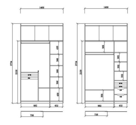衣柜橱柜图纸怎么看懂得最快？一米五衣柜设计图纸