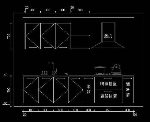 cad轴测图u型橱柜怎样绘制？u行橱柜设计图