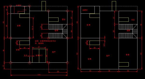 求各位大师帮忙指点设计一下农村三层房屋建造图纸，2个门面，楼梯中间开，长10米，宽8.3米，二楼以上长12？二间门面房子设计图纸