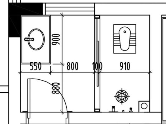 1米宽长方形卫生间设计？卫生间户型设计图