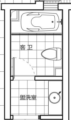 1米宽长方形卫生间设计？卫生间户型设计图