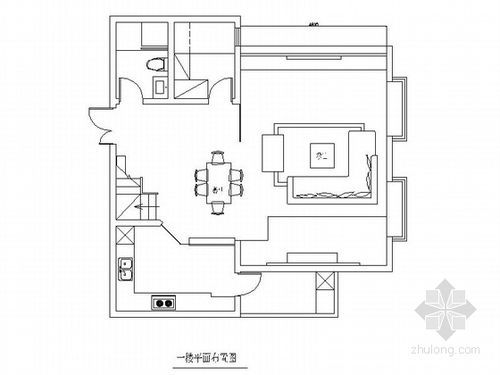 复式cad平面如何区分一层和二层？室内设计玄关cad平面图