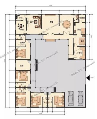 农村一层三合院最小需要多少面积才能修建？一层三合院设计cad