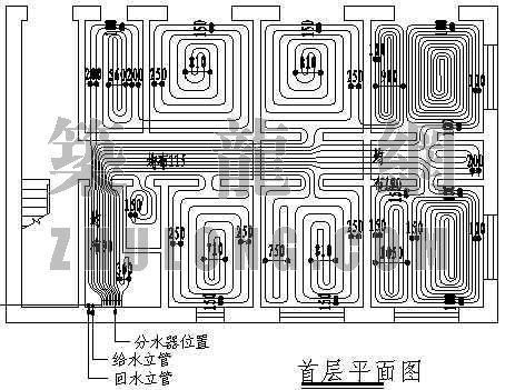 如何用天正暖通绘制异形地暖？农村平房地暖安装设计图纸