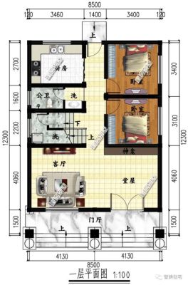 长17、8米宽13、8米建两套房子怎样设计？8.5米x17米房屋设计图