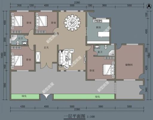 农村一层一字型户型？一层中间堂屋农村楼房设计