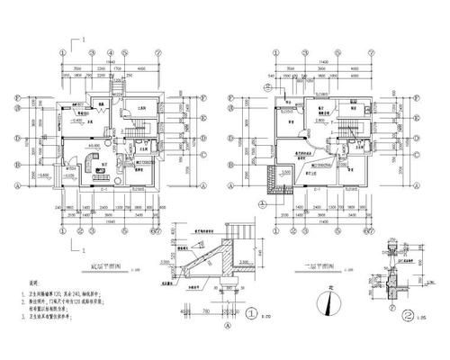 急需一套一栋两户的别墅CAD施工图纸？乡村别墅两户设计