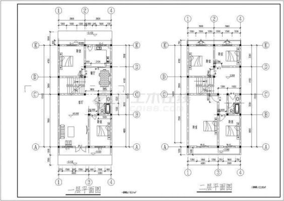 建筑制图标准中规定，A1、A2图纸的图幅大小为多少？家庭2层楼设计图纸