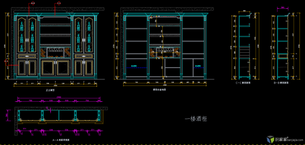 深渊酒柜怎么做？（酒柜装修设计施工图）