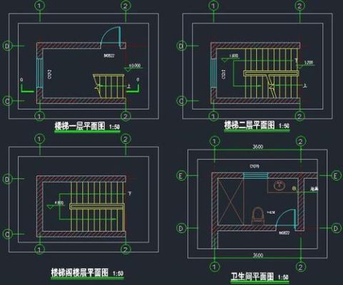 cad楼梯平面图绘制步骤？（住房的楼梯设计图纸）