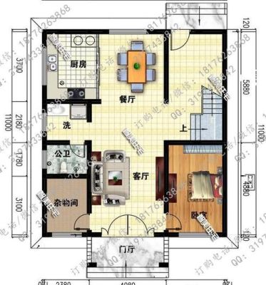 农村建三层半的平顶楼房，设楼梯间卫生间厨房客厅，要求客厅在中间，120平方米左右，怎样设计好？（现代三层加地下层平顶别墅设计）