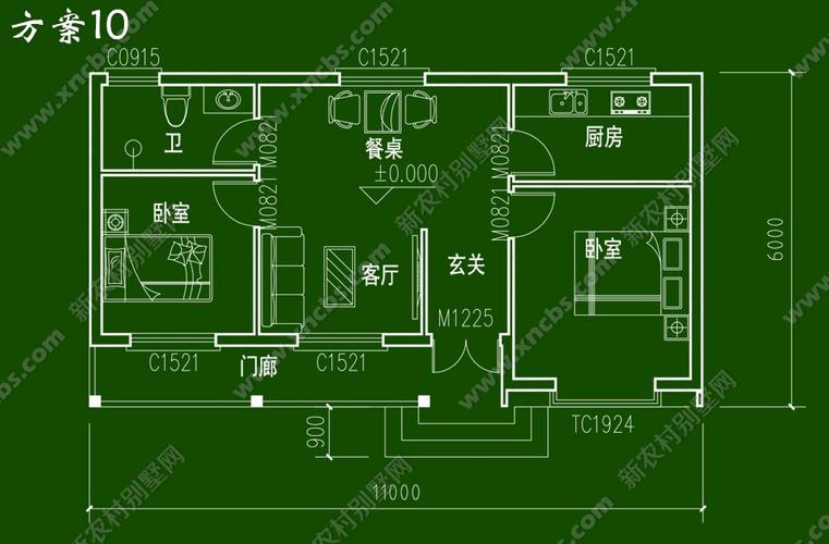 16*8自建一层平房预算？（农村房屋平层设计图大全）