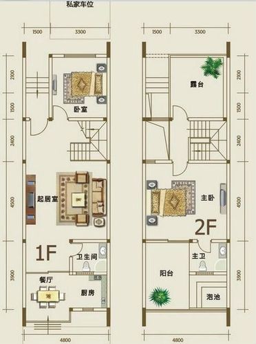 上下叠层别墅户型（户型别墅设计效果图）