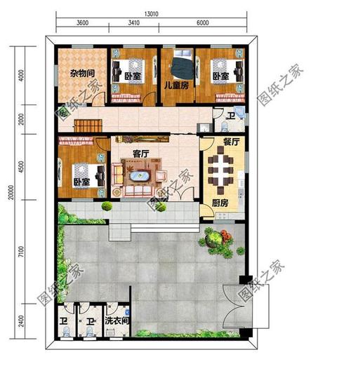 农村自建房一层带院子门厅尺寸？（自建房门厅设计效果）