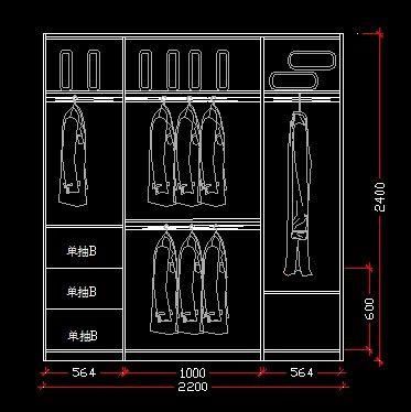 二字型衣柜尺寸？（2米宽衣柜内部设计尺寸是多少）