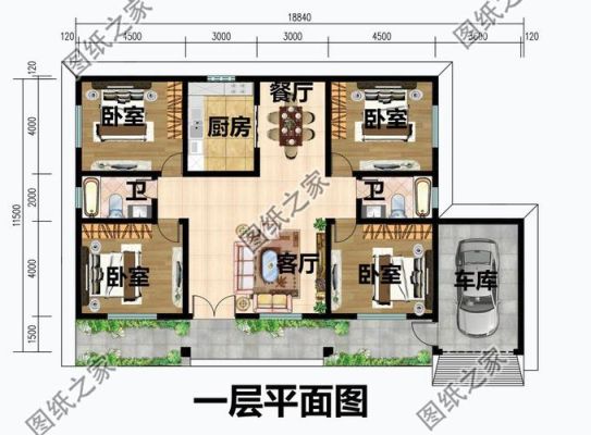 农村150平方米一层4房一厅平房带车库总造价？（带车库的农村平房设计效果）