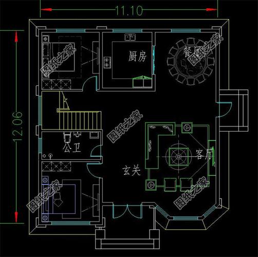 农村别墅图纸，要11X12.5米的。2层半或3层希望大家帮帮忙？（11米自建别墅设计图纸）