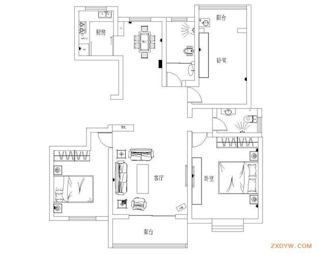 3房2厅2卫要多少组电线？（房屋3室二厅的设计图）