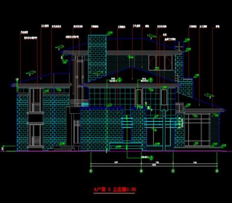 cad别墅立面图的绘制步骤？（90方别墅cad设计图）