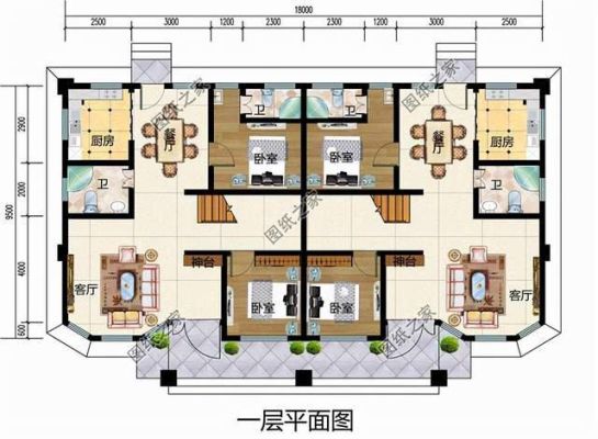 农村建房12米x7米最佳户型？（兄弟双拼农村一层别墅设计图大全）