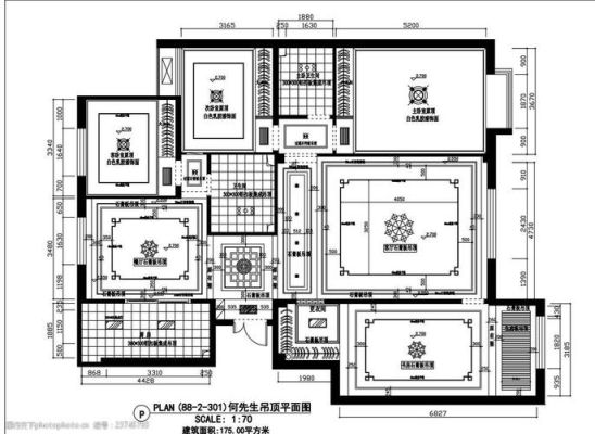 三维家别墅一层怎么吊顶？（别墅设计图纸地面天花平面图）