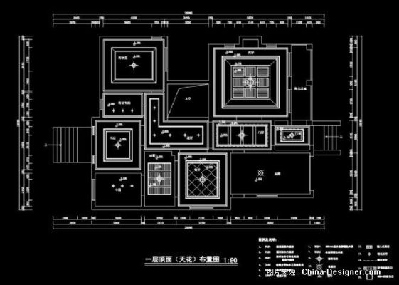 三维家别墅一层怎么吊顶？（别墅设计图纸地面天花平面图）