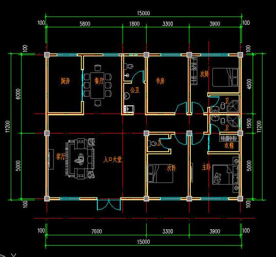 9米宽x15米长房屋图纸带楼梯3室？（宽9米长15米设计图）