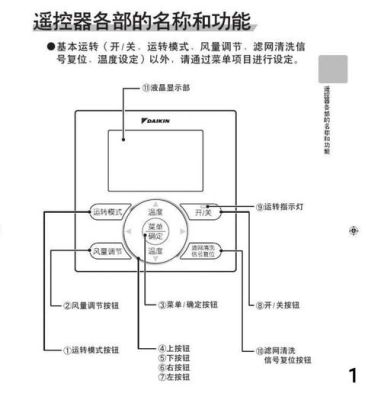 大金面板按键说明？（大金商用设计说明书）