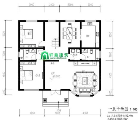 自建房140平2层半框架结构造价？（140平方2层平面设计图）