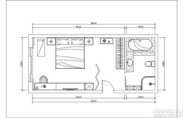 40平面的卧室平面布局？（小套房卧室设计图）