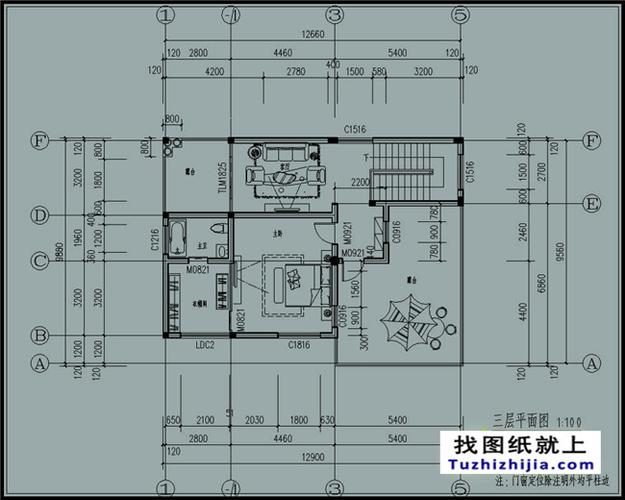 农村12.8乘9.8米房屋设计图两层半？（二层住房平面设计图纸）