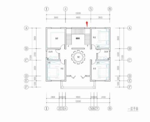 求各位大师帮忙指点设计一下农村三层房屋建造图纸，2个门面，楼梯中间开，长10米，宽8.3米，二楼以上长12？（四间三层店面设计图纸）