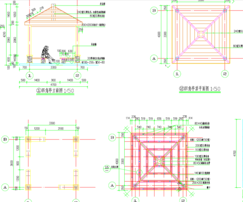 四角亭的做法和尺寸？（平房有阳台凉亭设计图）