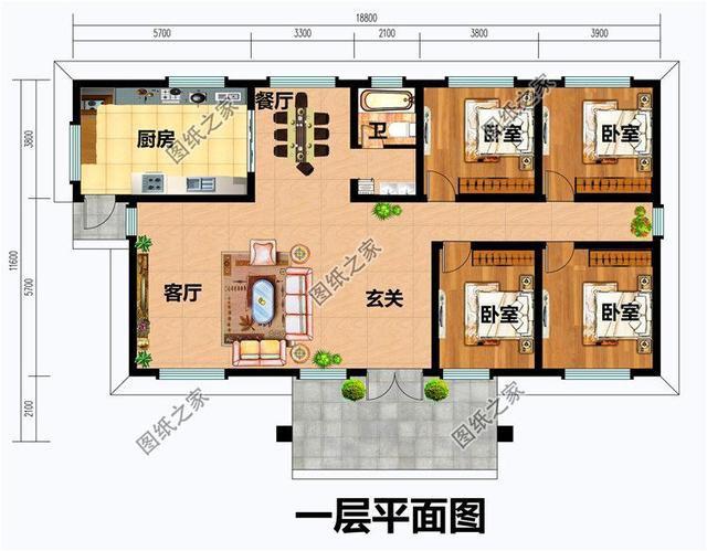 农村自建房10米×5米怎样建平房好看？（农村5万房屋设计图纸）