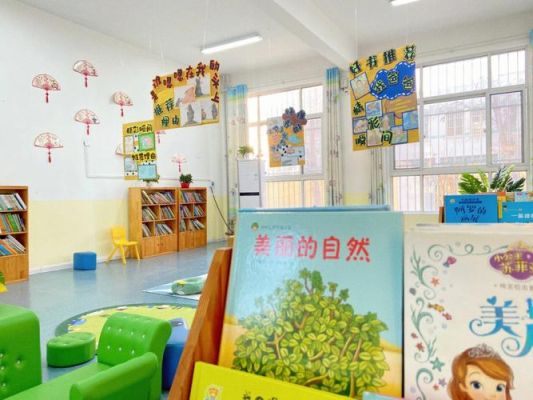 幼儿园图书室墙面布置？（幼儿园大厅墙面设计）